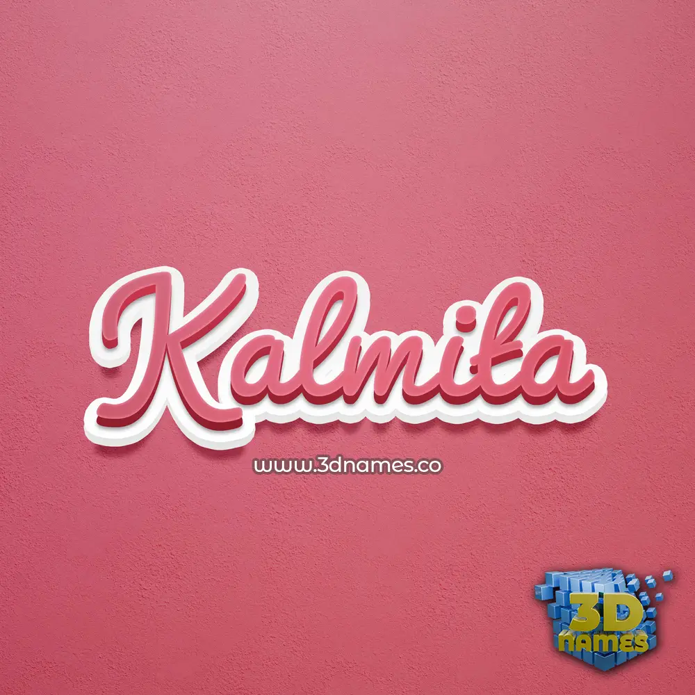 kalmita in Red Scribble style - 3D name wallpaper