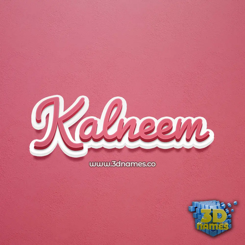 kalneem in Red Scribble style - 3D name wallpaper