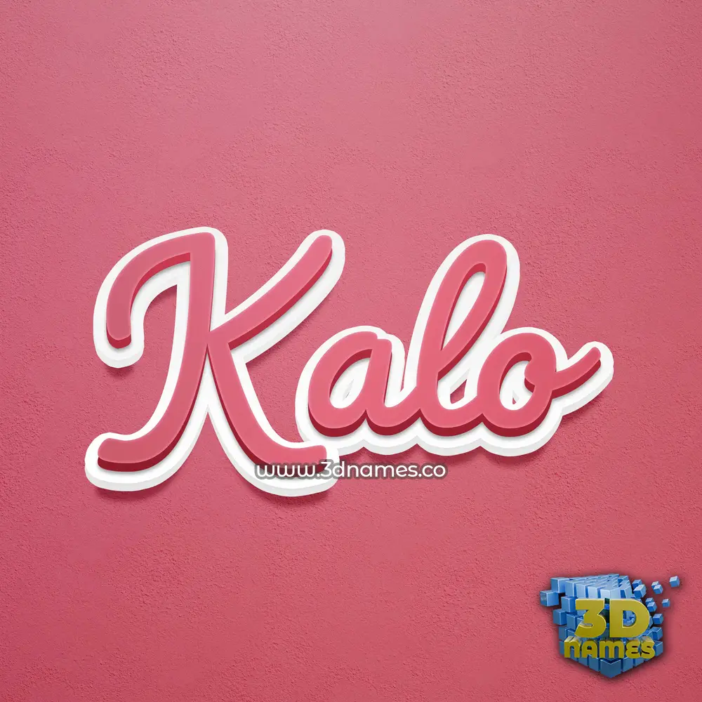 kalo in Red Scribble style - 3D name wallpaper