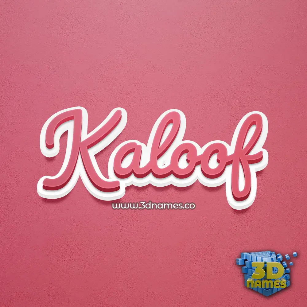 kaloof in Red Scribble style - 3D name wallpaper