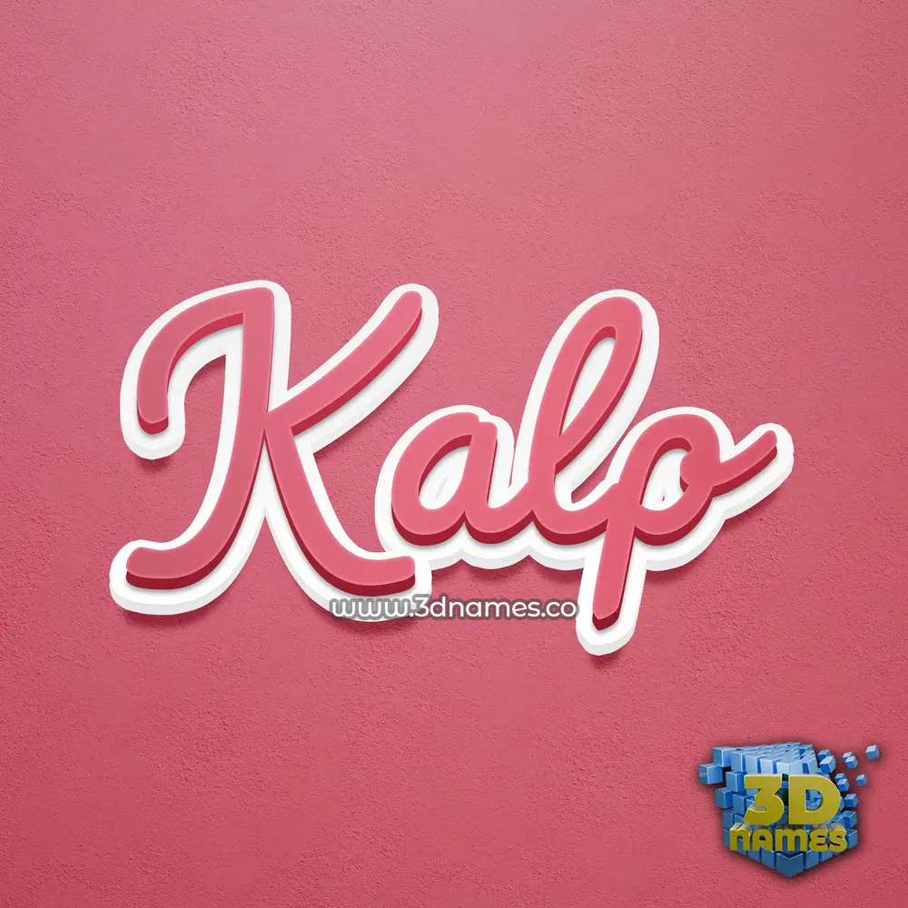 kalp in Red Scribble style - 3D name wallpaper