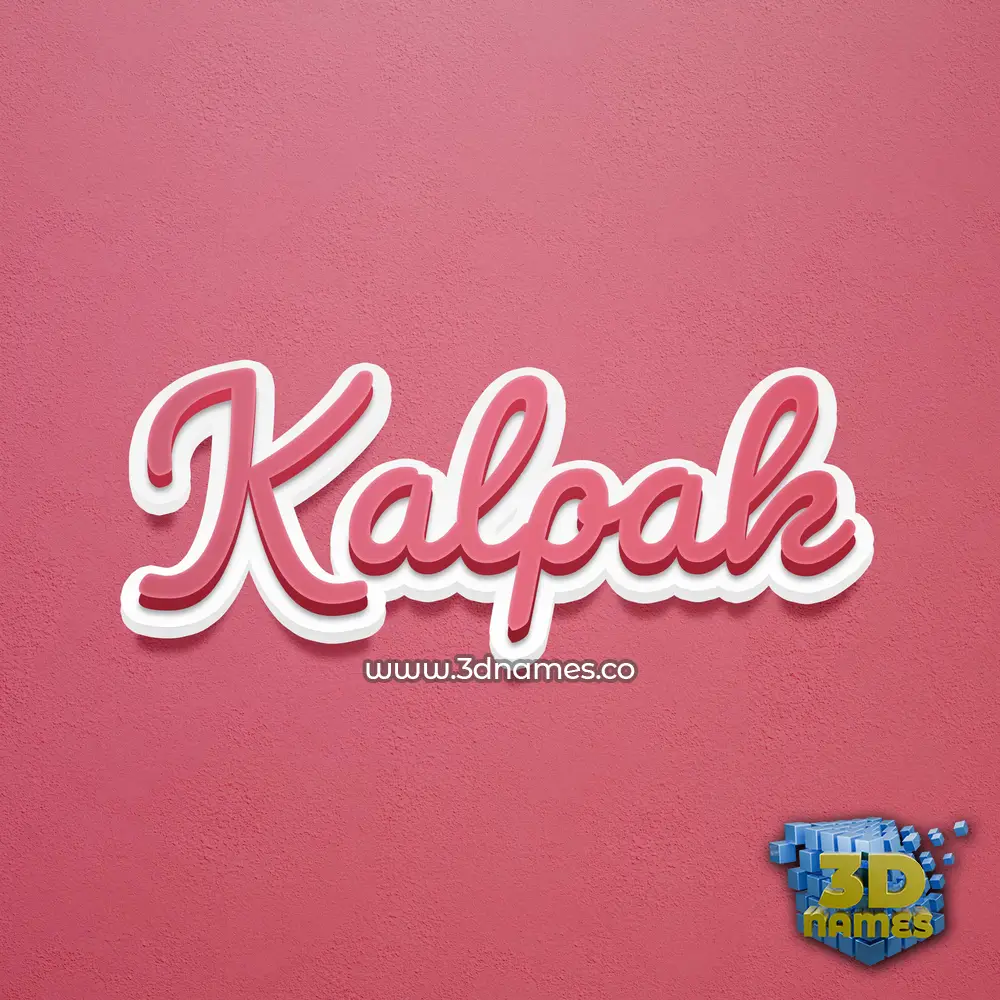 kalpak in Red Scribble style - 3D name wallpaper