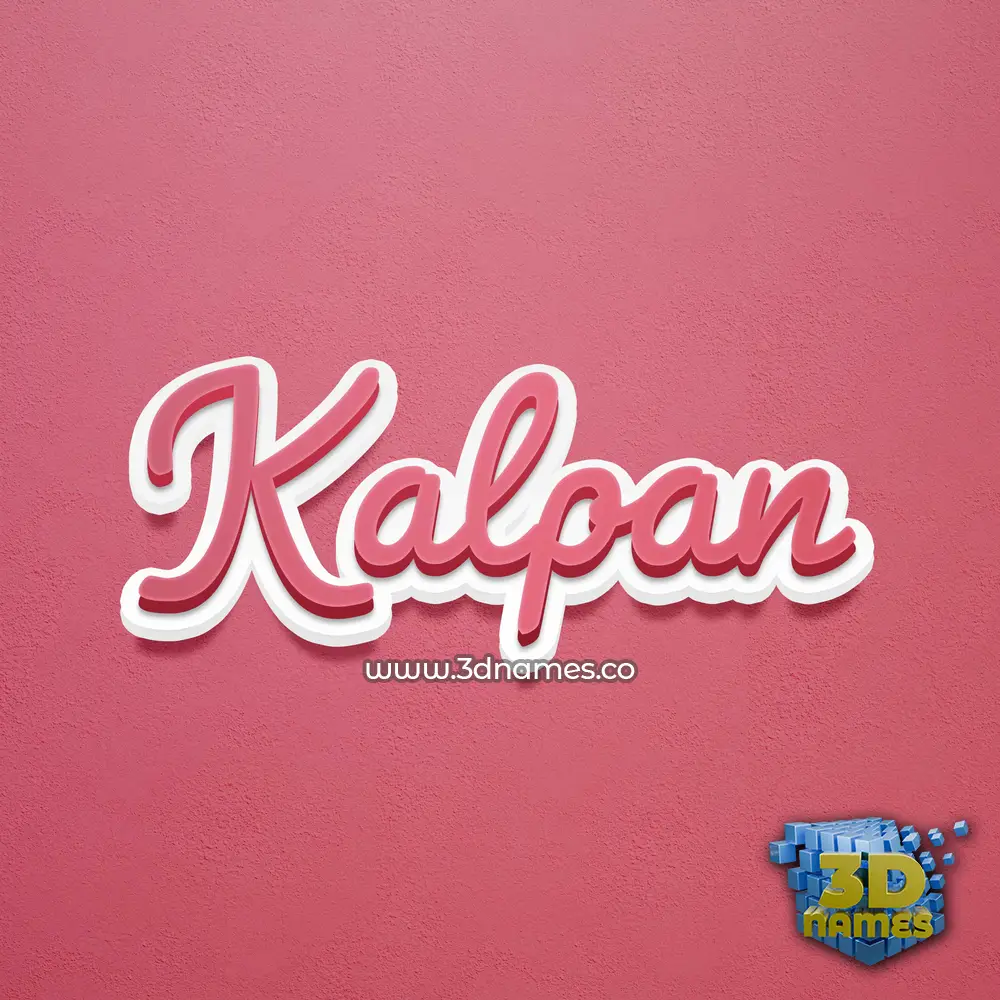kalpan in Red Scribble style - 3D name wallpaper