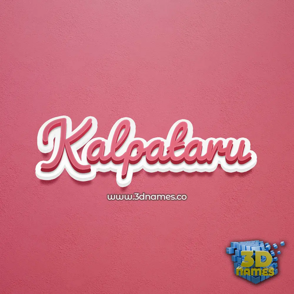 kalpataru in Red Scribble style - 3D name wallpaper