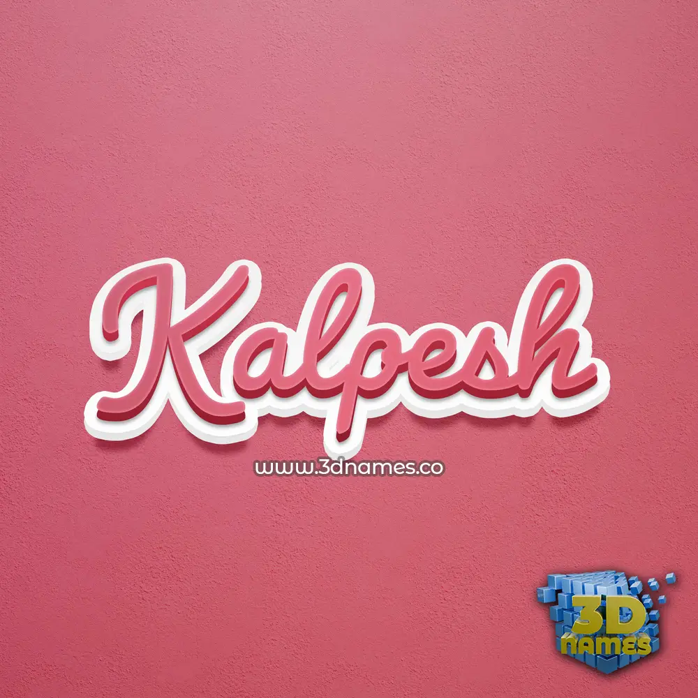 kalpesh in Red Scribble style - 3D name wallpaper