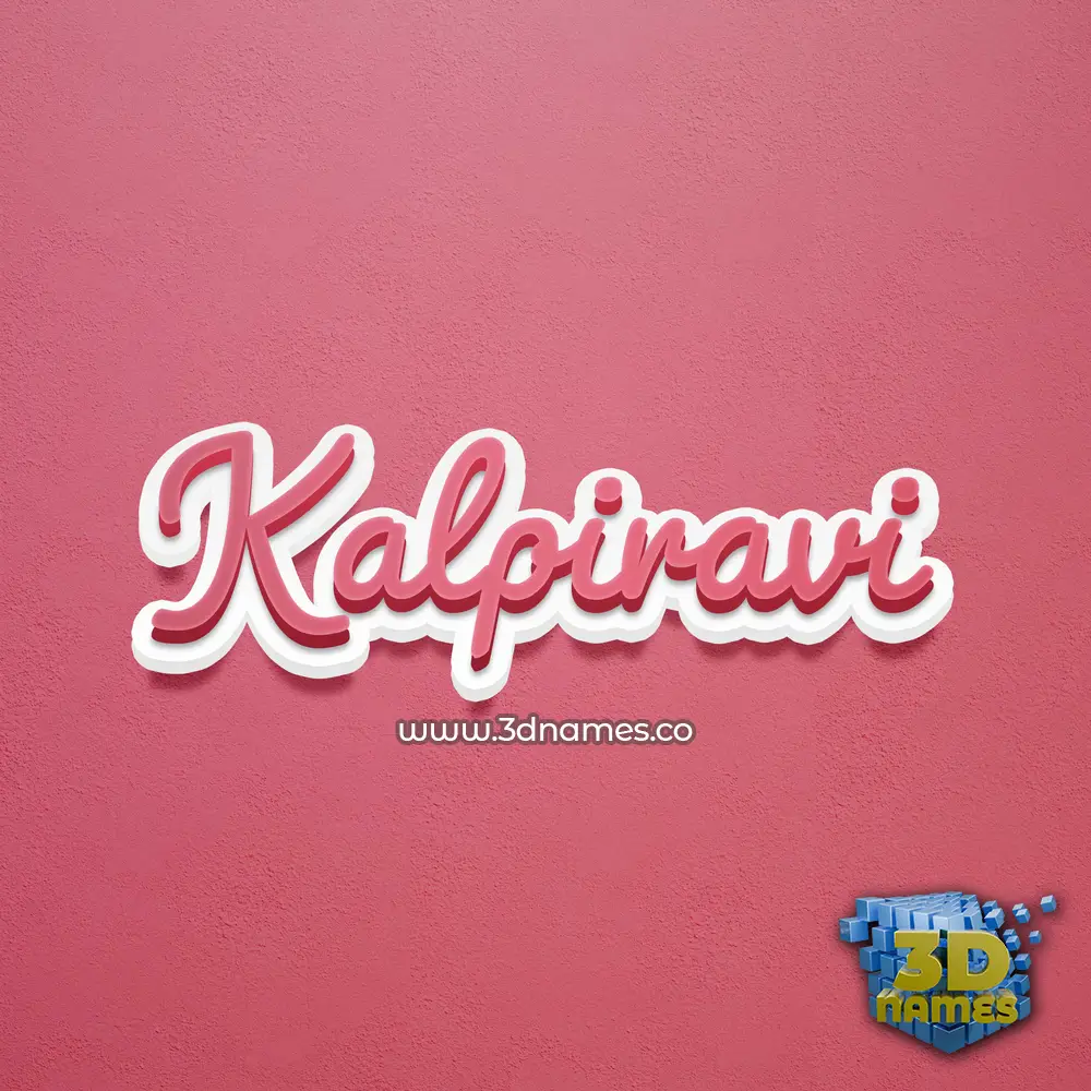 kalpiravi in Red Scribble style - 3D name wallpaper