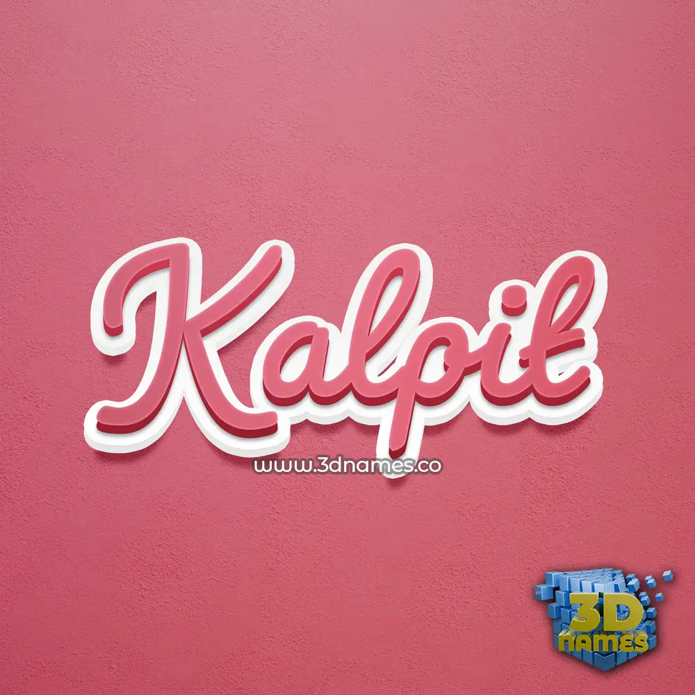 kalpit in Red Scribble style - 3D name wallpaper