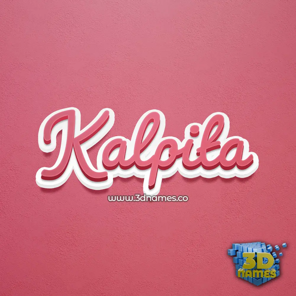 kalpita in Red Scribble style - 3D name wallpaper