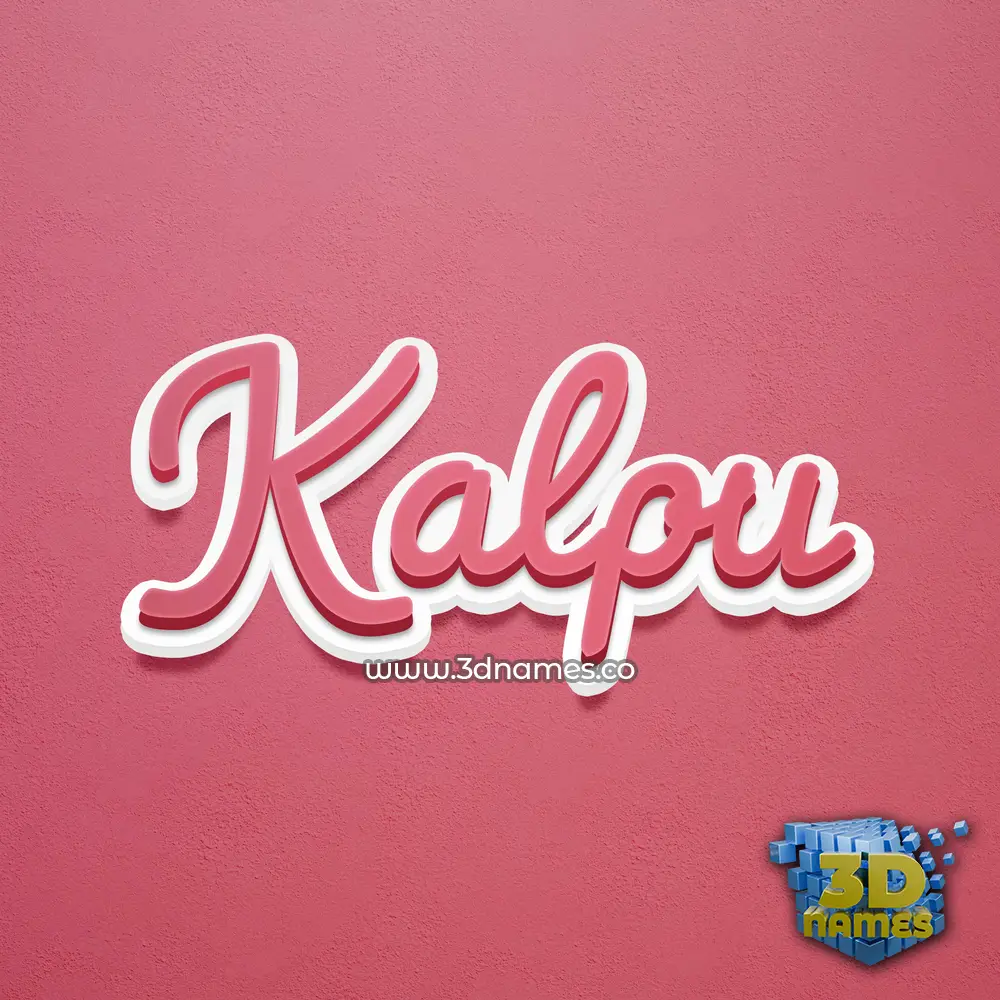 kalpu in Red Scribble style - 3D name wallpaper