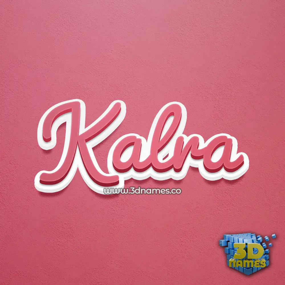 kalra in Red Scribble style - 3D name wallpaper