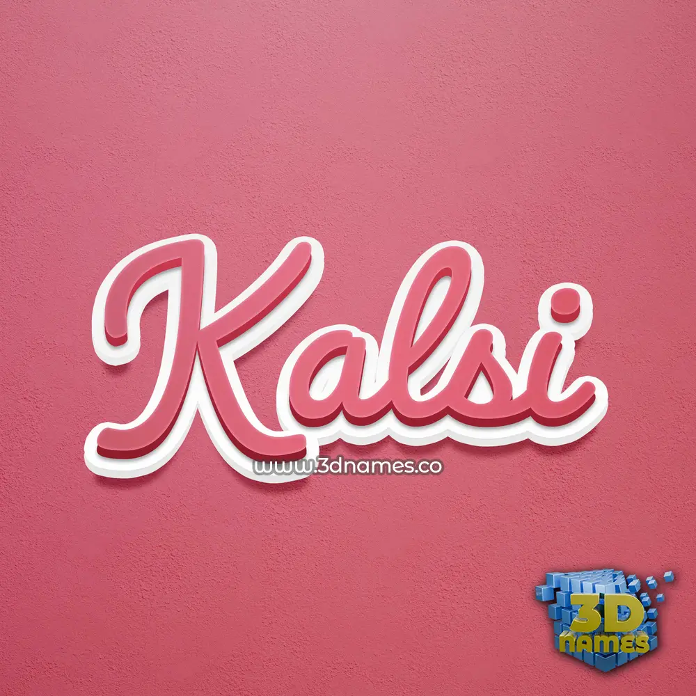 kalsi in Red Scribble style - 3D name wallpaper