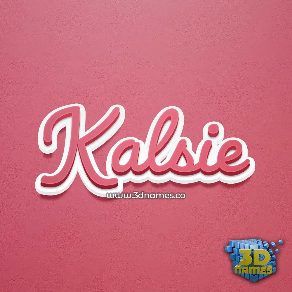 kalsie in Red Scribble style - 3D name wallpaper