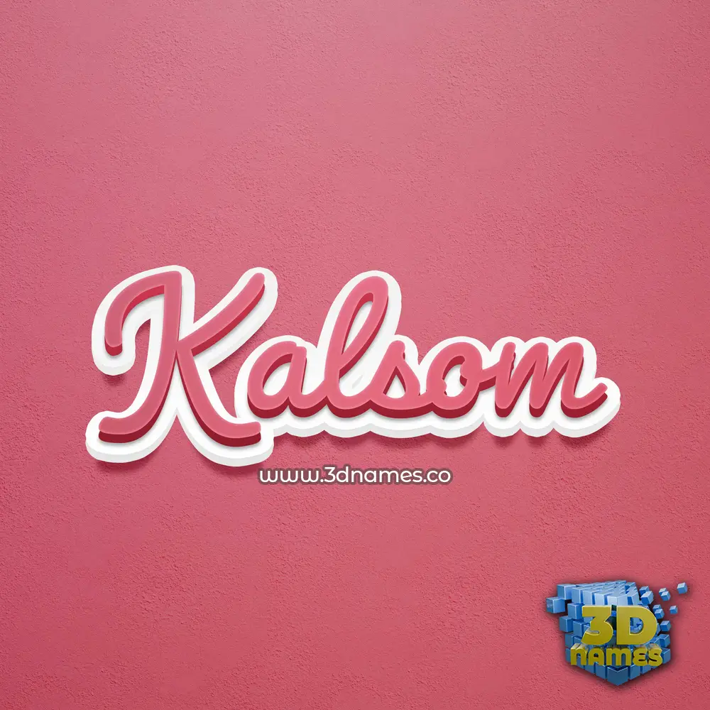 kalsom in Red Scribble style - 3D name wallpaper