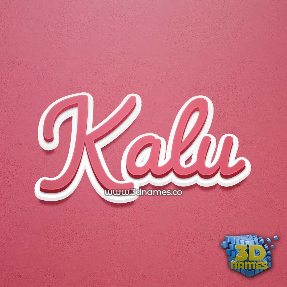 kalu in Red Scribble style - 3D name wallpaper