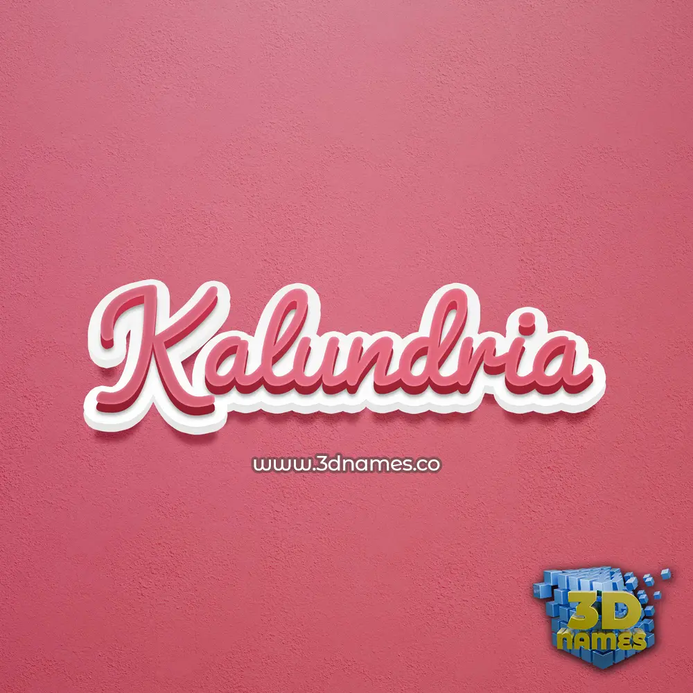 kalundria in Red Scribble style - 3D name wallpaper