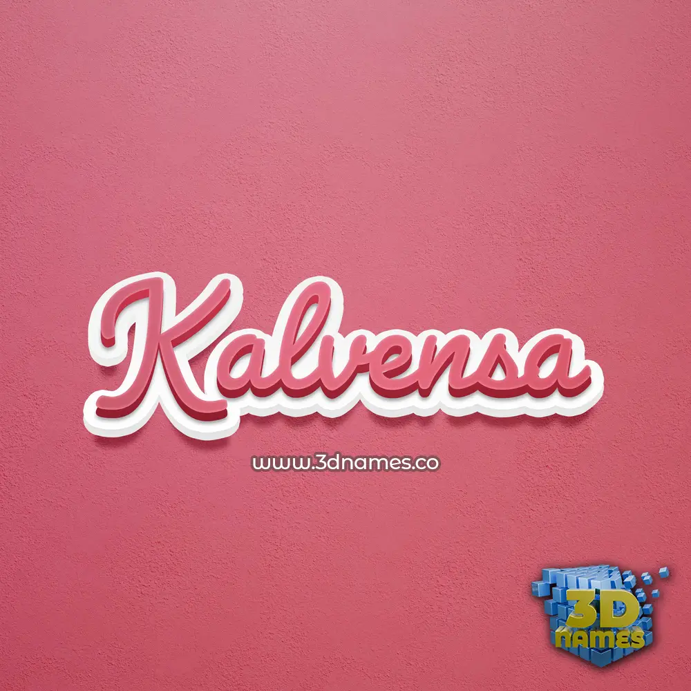 kalvensa in Red Scribble style - 3D name wallpaper
