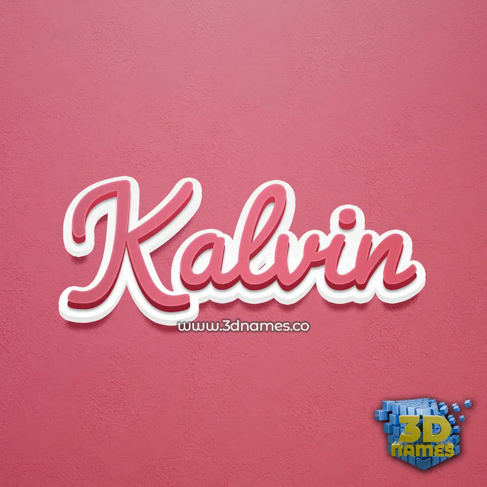 kalvin in Red Scribble style - 3D name wallpaper