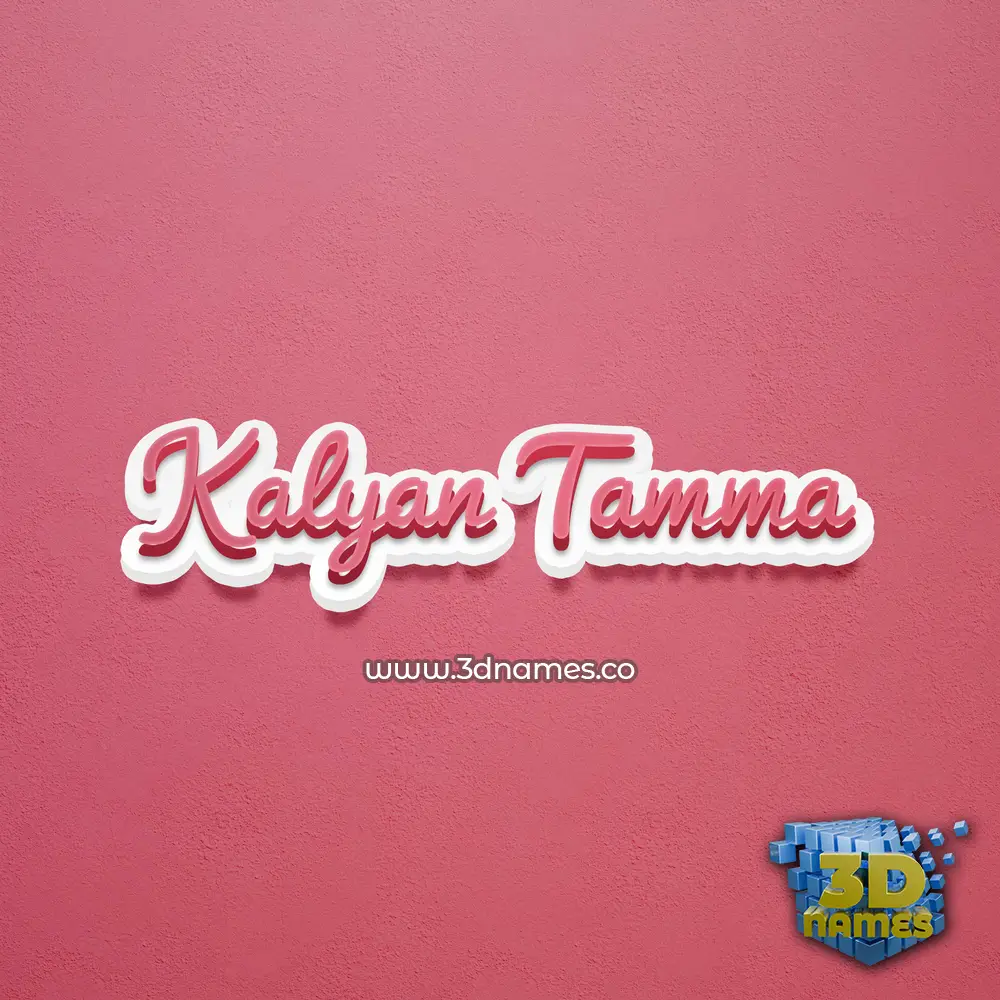 kalyan tamma in Red Scribble style - 3D name wallpaper