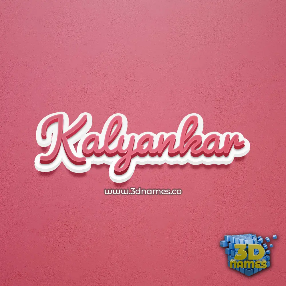 kalyankar in Red Scribble style - 3D name wallpaper