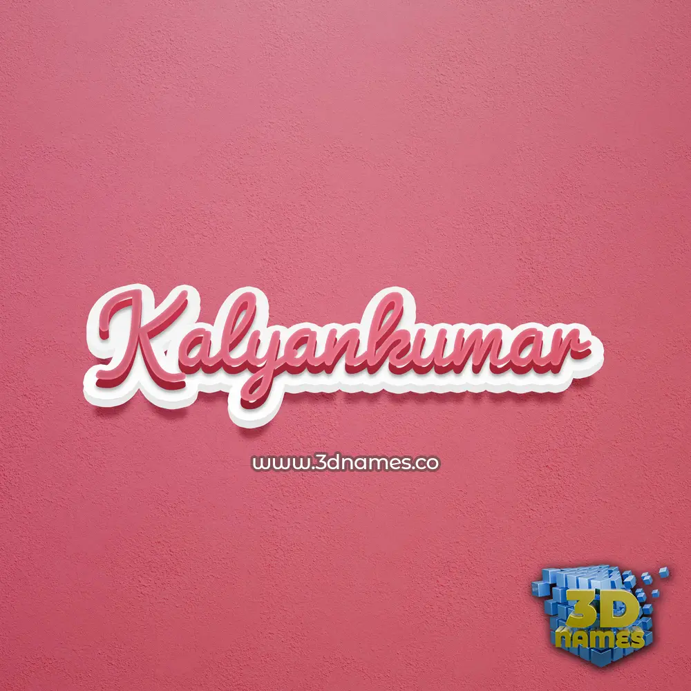 kalyankumar in Red Scribble style - 3D name wallpaper
