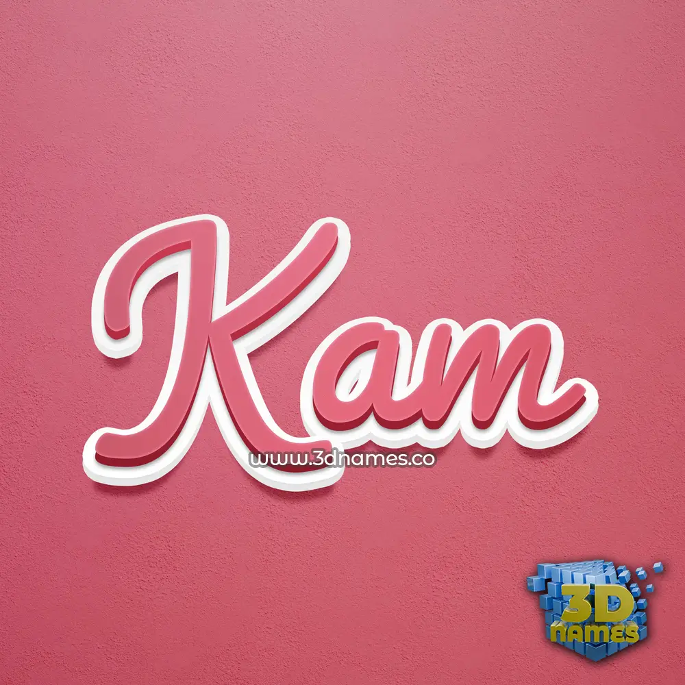 kam in Red Scribble style - 3D name wallpaper