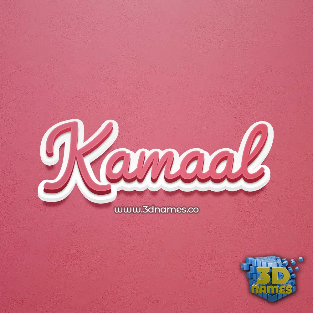kamaal in Red Scribble style - 3D name wallpaper
