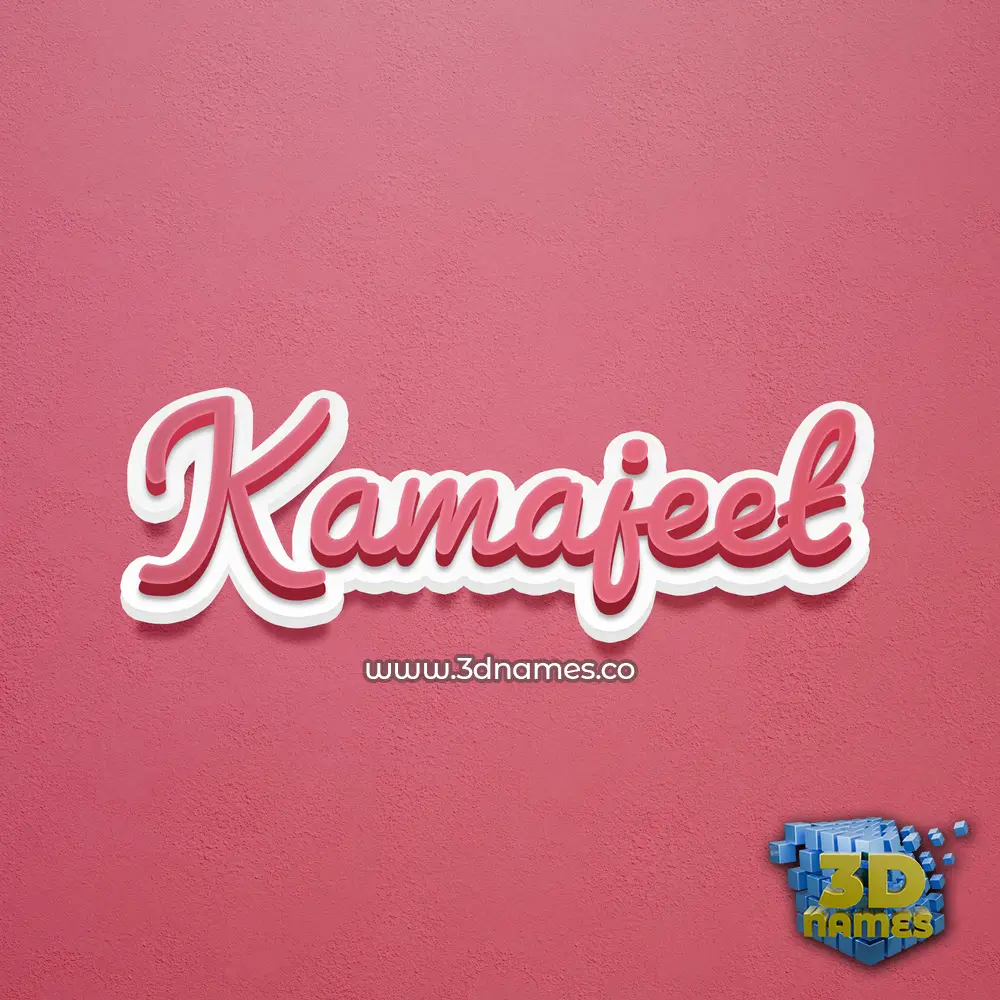 kamajeet in Red Scribble style - 3D name wallpaper