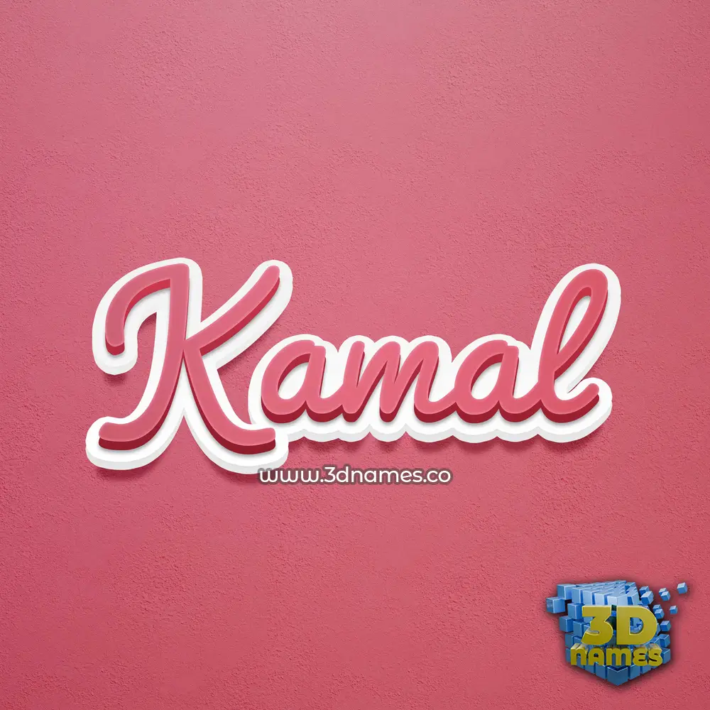 kamal in Red Scribble style - 3D name wallpaper