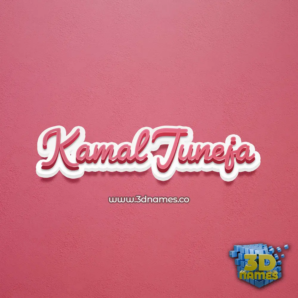 kamal juneja in Red Scribble style - 3D name wallpaper