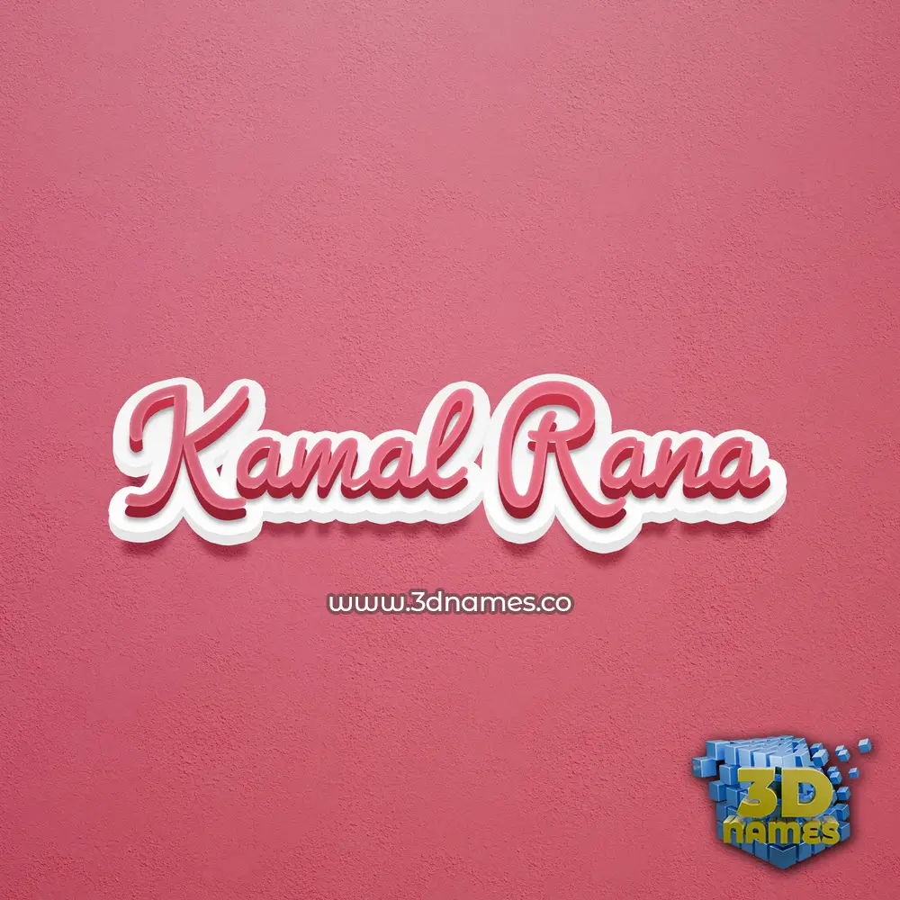 kamal rana in Red Scribble style - 3D name wallpaper