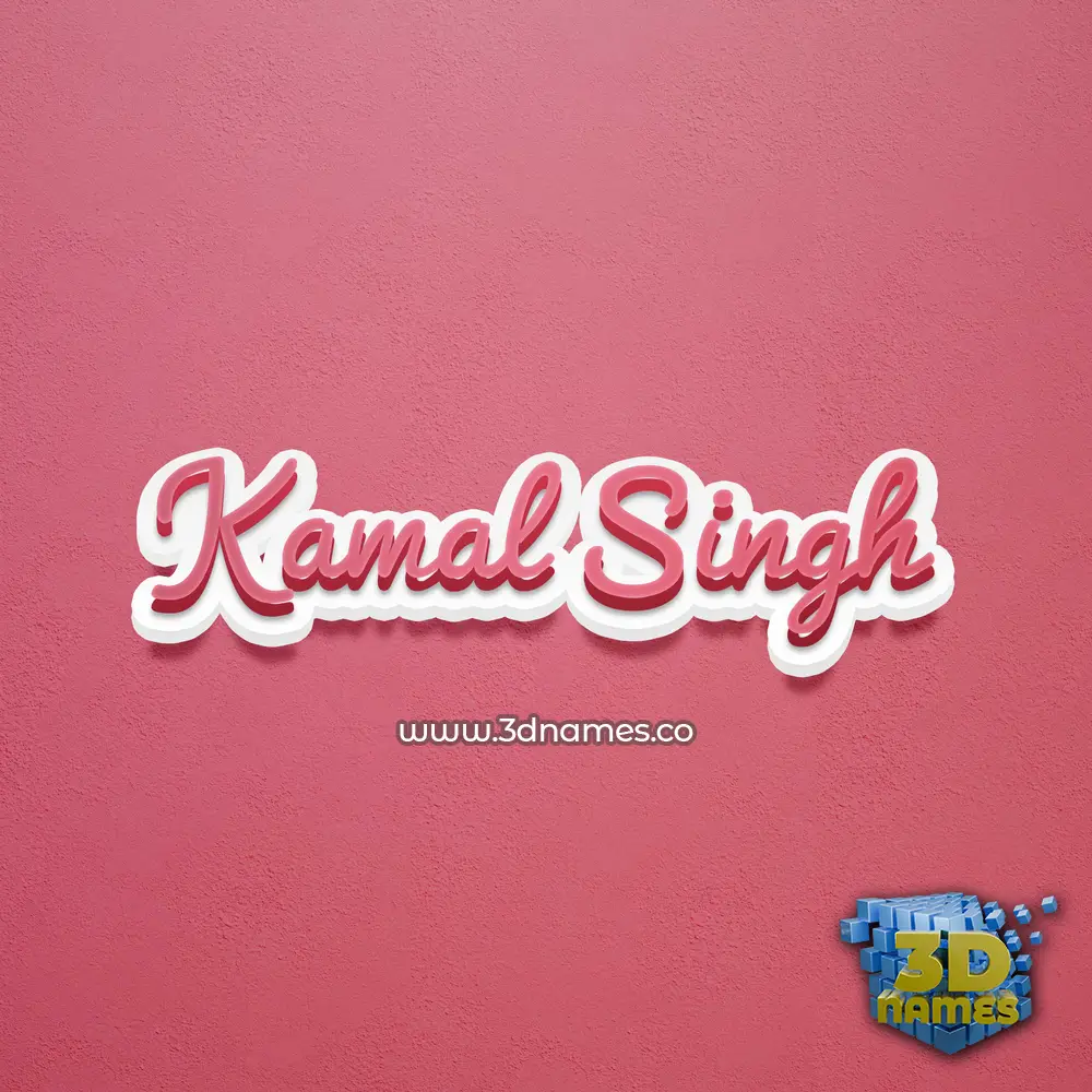 kamal singh in Red Scribble style - 3D name wallpaper