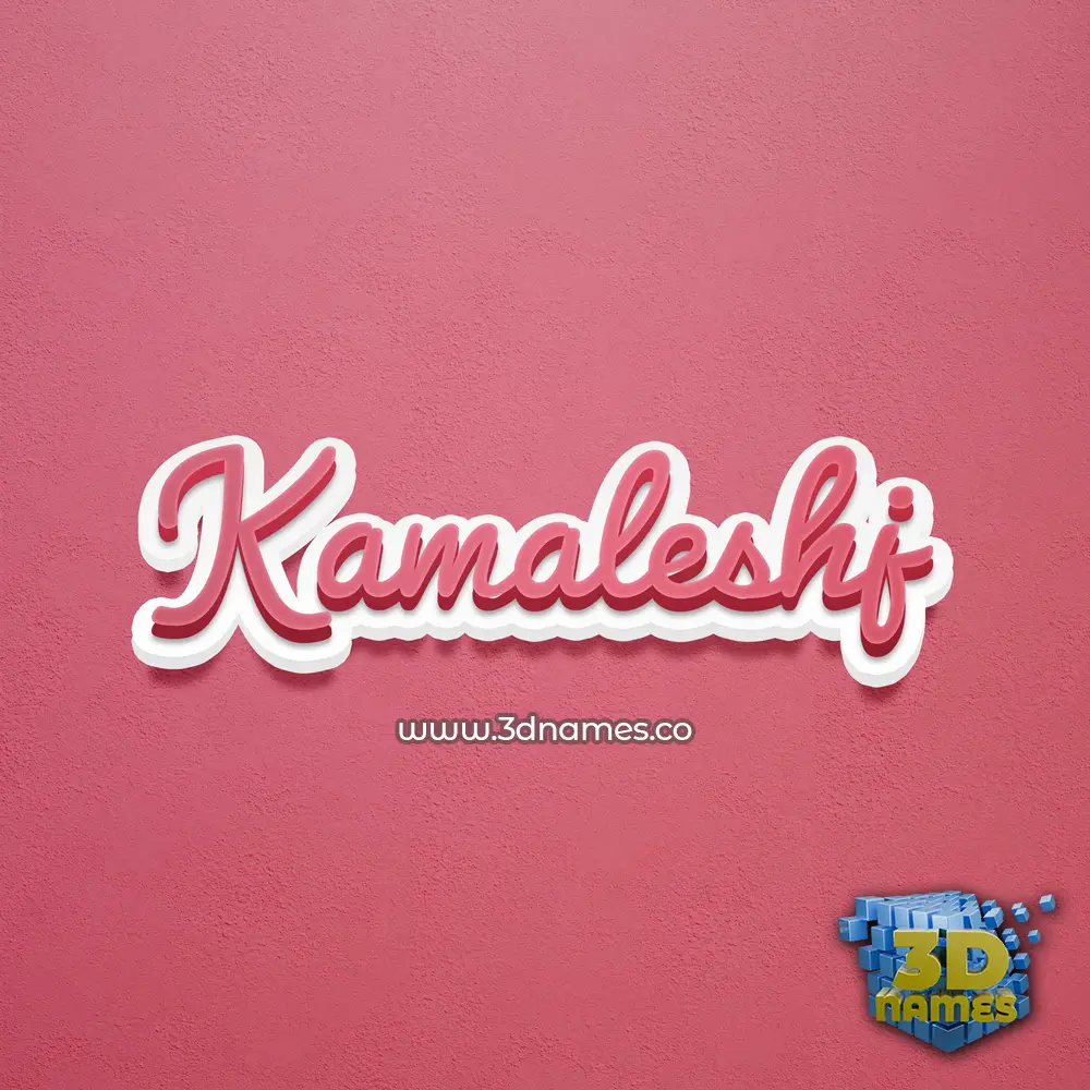 kamaleshj in Red Scribble style - 3D name wallpaper