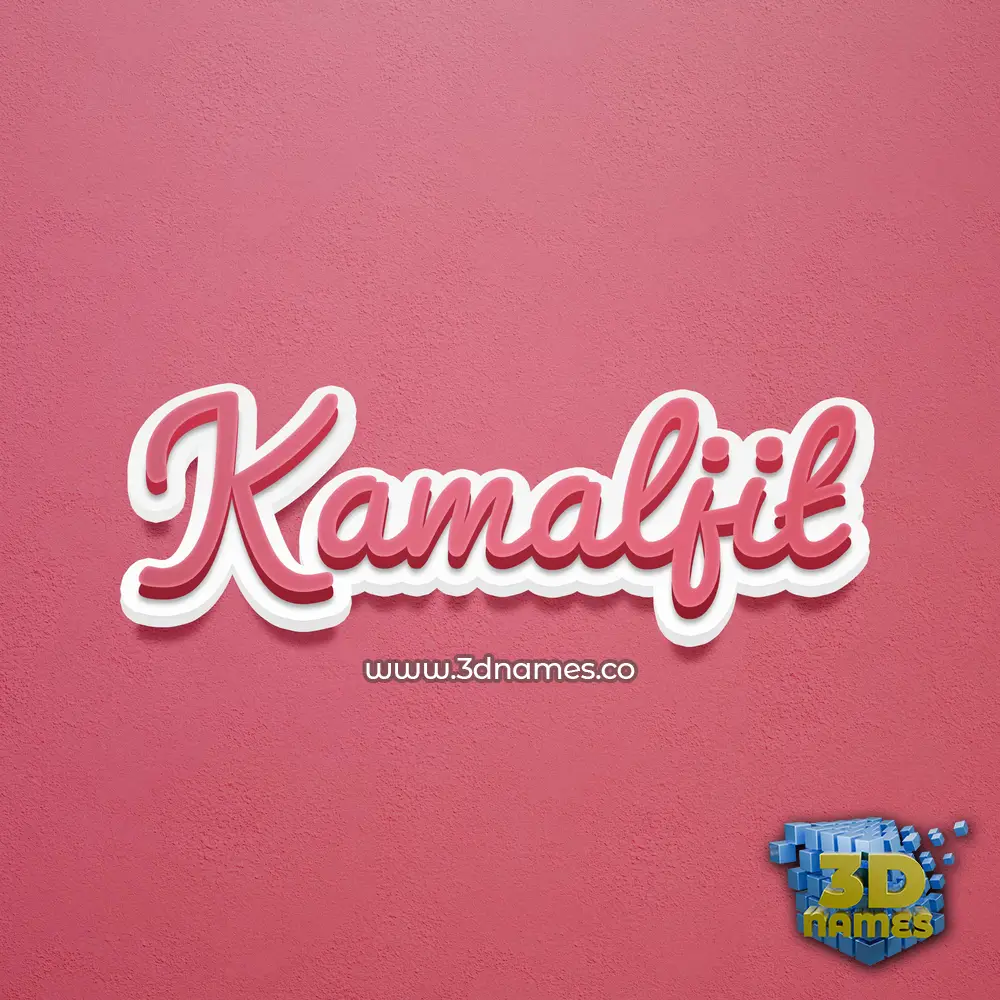 kamaljit in Red Scribble style - 3D name wallpaper