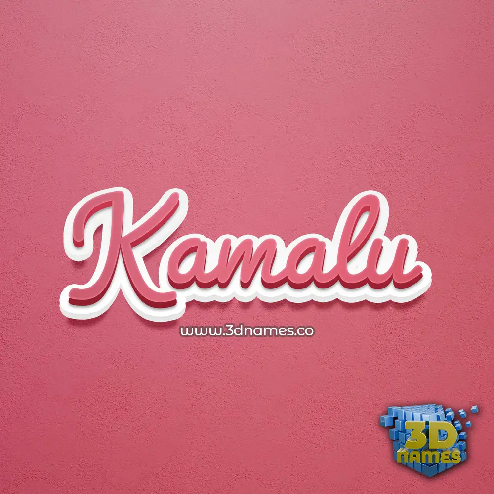 kamalu in Red Scribble style - 3D name wallpaper