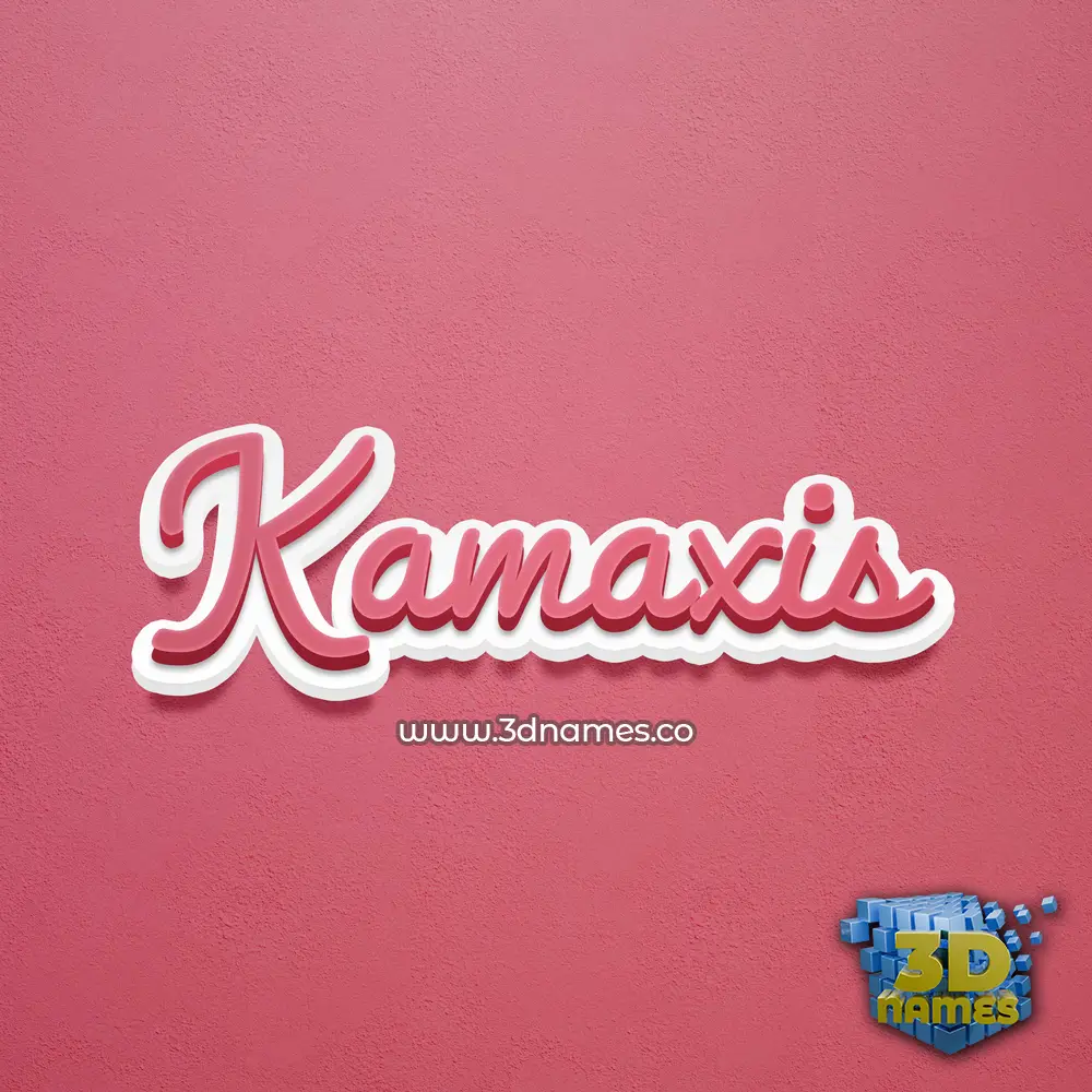 kamaxis in Red Scribble style - 3D name wallpaper
