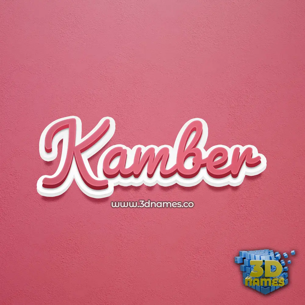 kamber in Red Scribble style - 3D name wallpaper