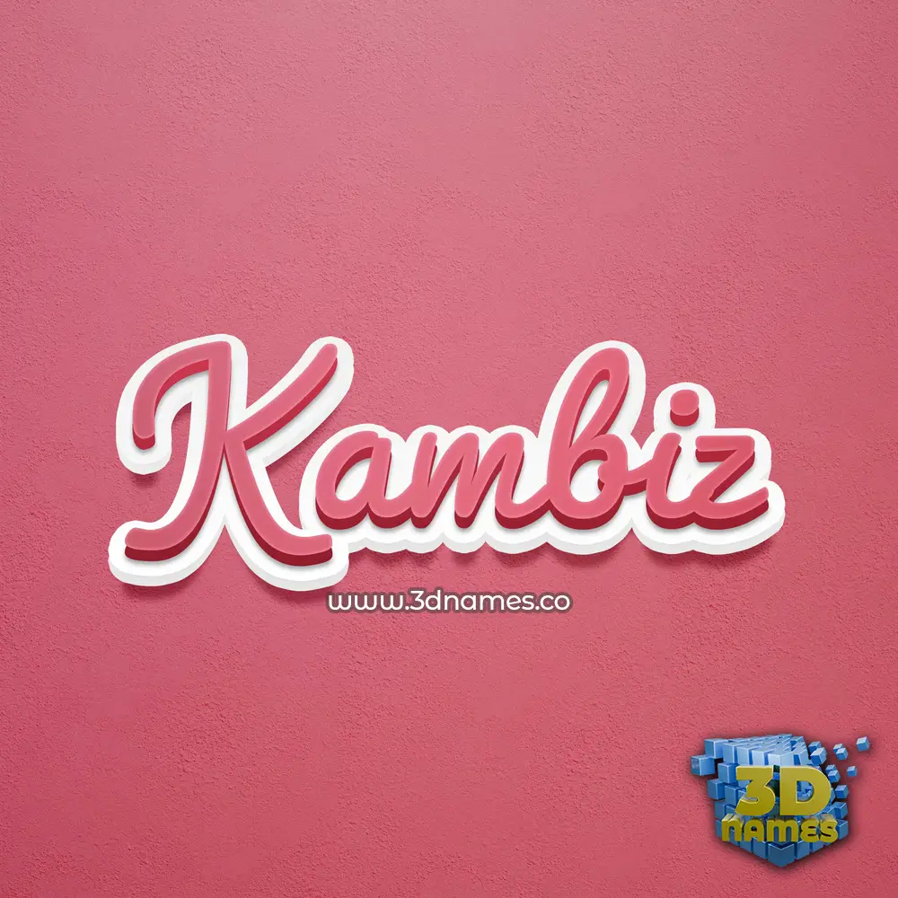 kambiz in Red Scribble style - 3D name wallpaper