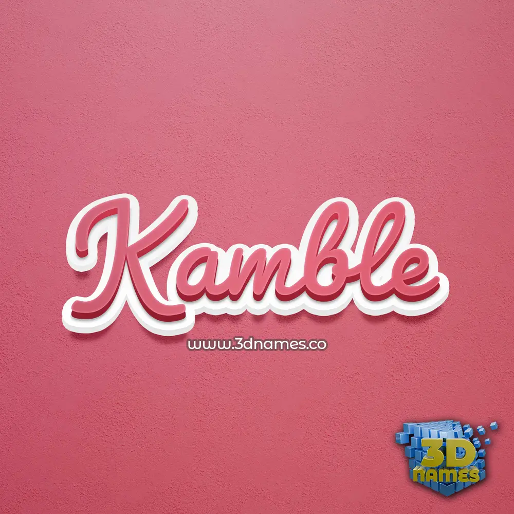 kamble in Red Scribble style - 3D name wallpaper
