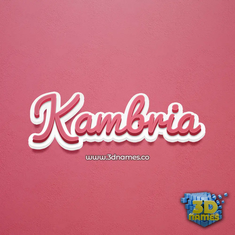 kambria in Red Scribble style - 3D name wallpaper