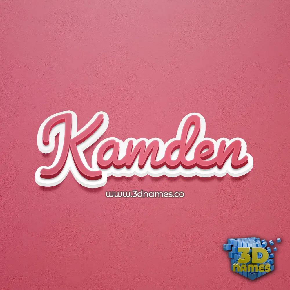 kamden in Red Scribble style - 3D name wallpaper
