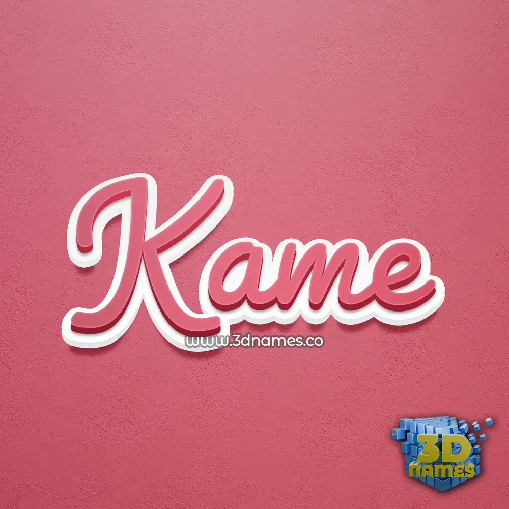 kame in Red Scribble style - 3D name wallpaper