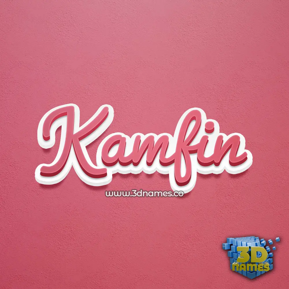 kamfin in Red Scribble style - 3D name wallpaper