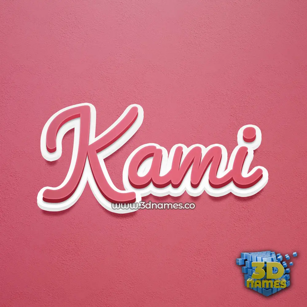 kami in Red Scribble style - 3D name wallpaper