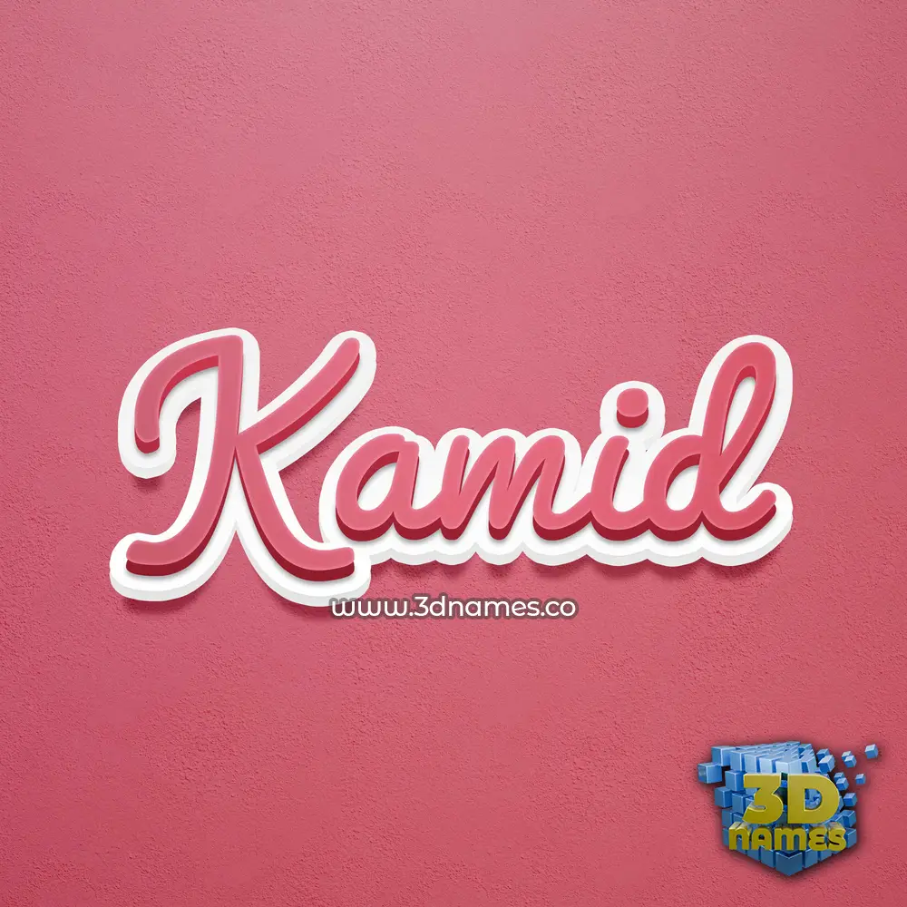 kamid in Red Scribble style - 3D name wallpaper