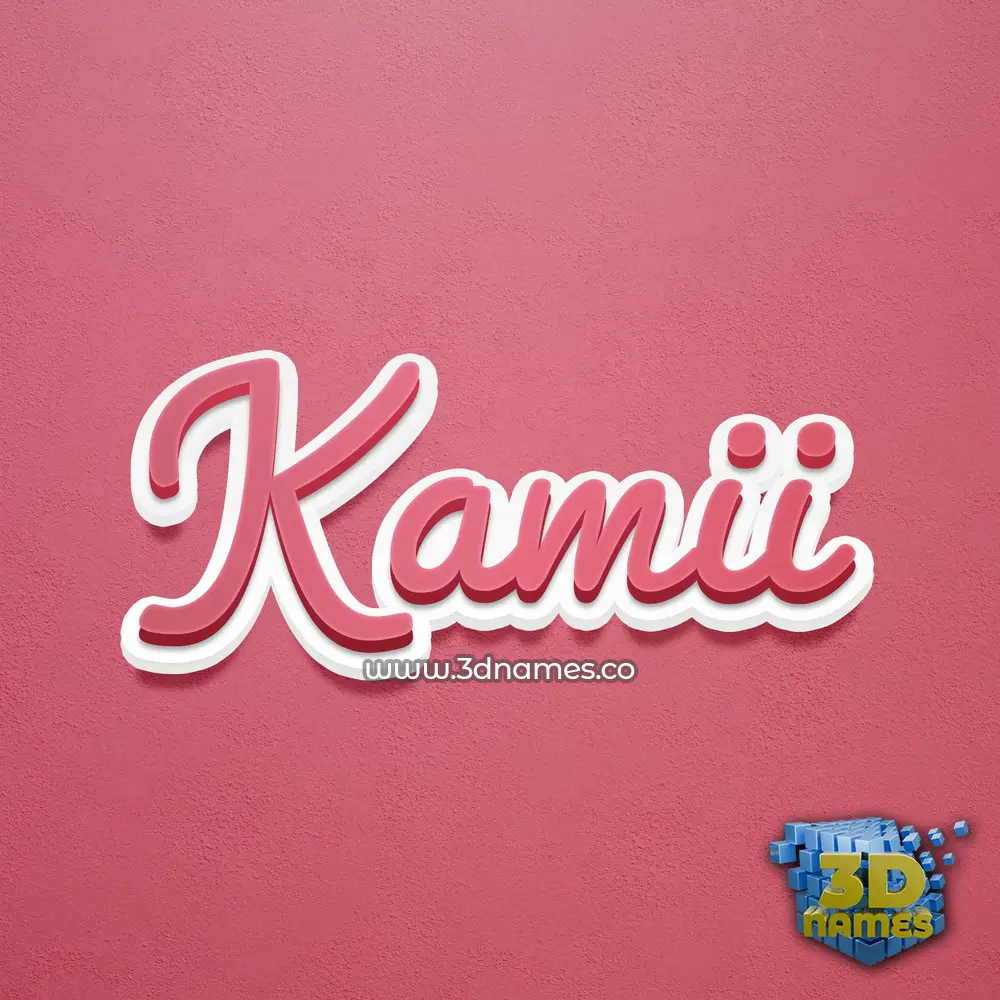 kamii in Red Scribble style - 3D name wallpaper