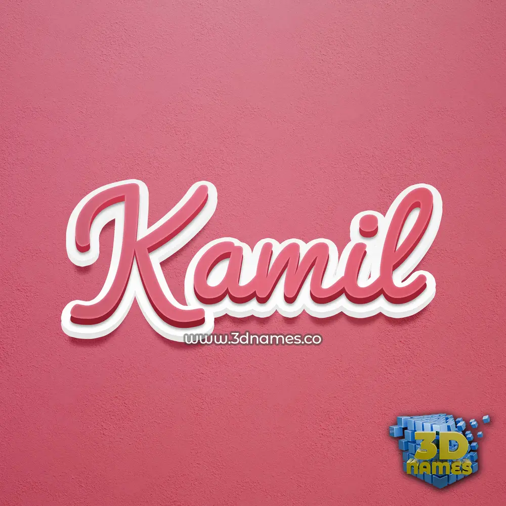 kamil in Red Scribble style - 3D name wallpaper