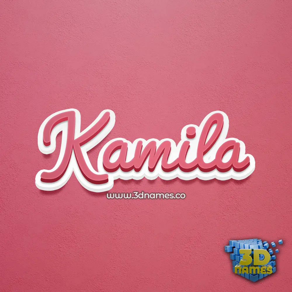 kamila in Red Scribble style - 3D name wallpaper