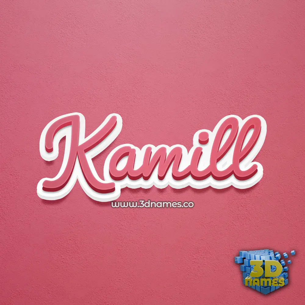 kamill in Red Scribble style - 3D name wallpaper