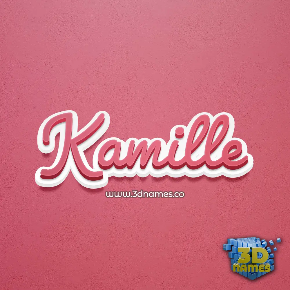 kamille in Red Scribble style - 3D name wallpaper