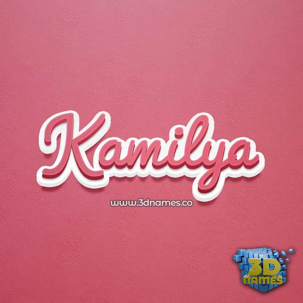 kamilya in Red Scribble style - 3D name wallpaper